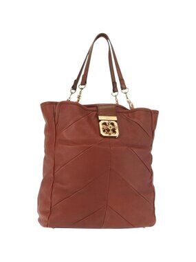 Chloe Tote Bag Leather Brown Gold